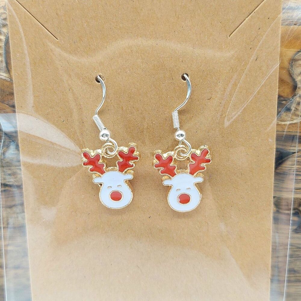 Christmas Reindeer Earrings Christmas Earrings Rudolph